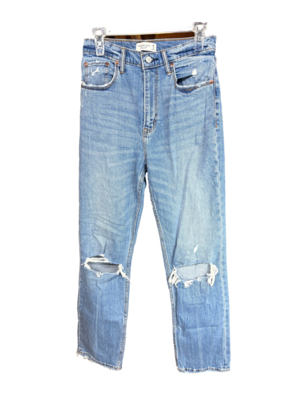 Women's Abercrombie & Fitch High Rise Distressed Jeans Blue Size 6